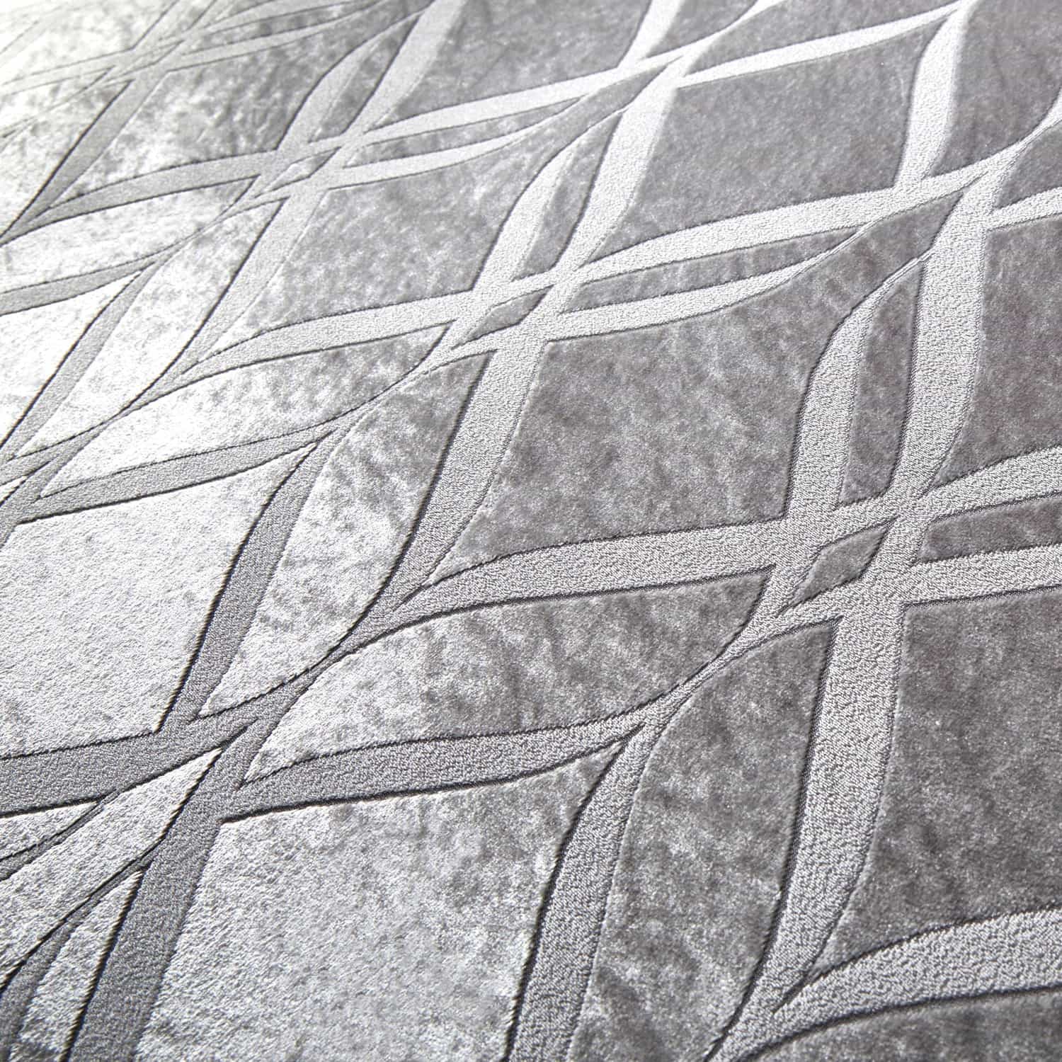 Belfort Velvet Duvet Cover Set - Silver - Belfort Duvet Cover Set In Silver 4