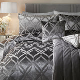 Belfort Velvet Duvet Cover Set - Slate - Belfort Duvet Cover Set In Slate 2