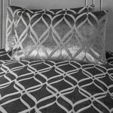 Belfort Velvet Duvet Cover Set - Slate - Belfort Duvet Cover Set In Slate 3