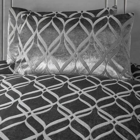 Belfort Velvet Duvet Cover Set - Slate - Belfort Duvet Cover Set In Slate 3