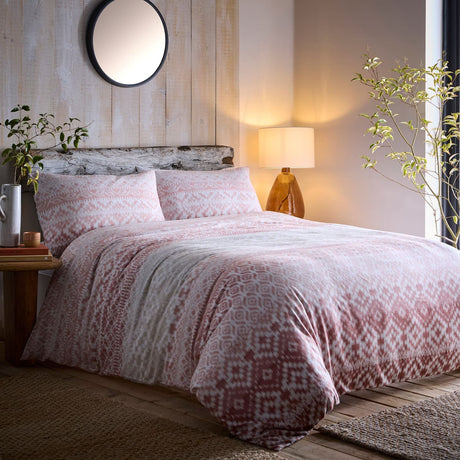 Bergen Flannelette Brushed Cotton Duvet Cover Set - Terracotta