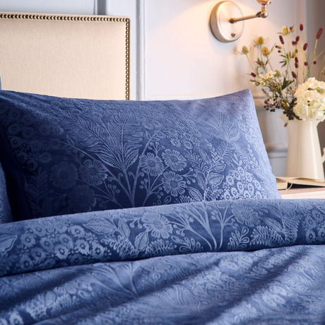 Berkley Velvet Floral Duvet Cover Set - Berkley Duvet Cover Set In Navy 2