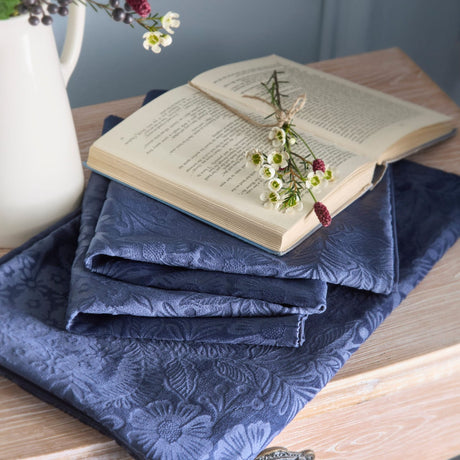 Berkley Velvet Floral Duvet Cover Set - Berkley Duvet Cover Set In Navy 4