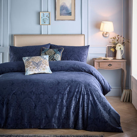 Berkley Velvet Floral Duvet Cover Set - Berkley Duvet Cover Set In Navy 5