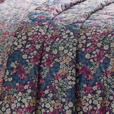 Bessie Polycotton Quilted Bedspread 200cm x 230cm - Navy - Bessie Bedspread In Navy 200 X 230Cm 2