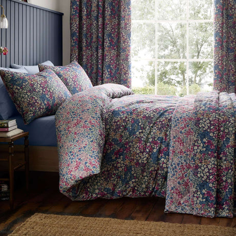 Bessie Polycotton Quilted Bedspread 200cm x 230cm - Navy - Bessie Bedspread In Navy 200 X 230Cm 3