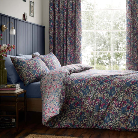 Bessie Reversible Polycotton Duvet Cover Set Navy