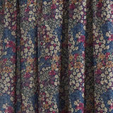 Bessie Floral Pencil Pleat Tape Top Curtains Light Filtering Polycotton - Navy - Bessie Pencil Pleat Curtains In Navy 3