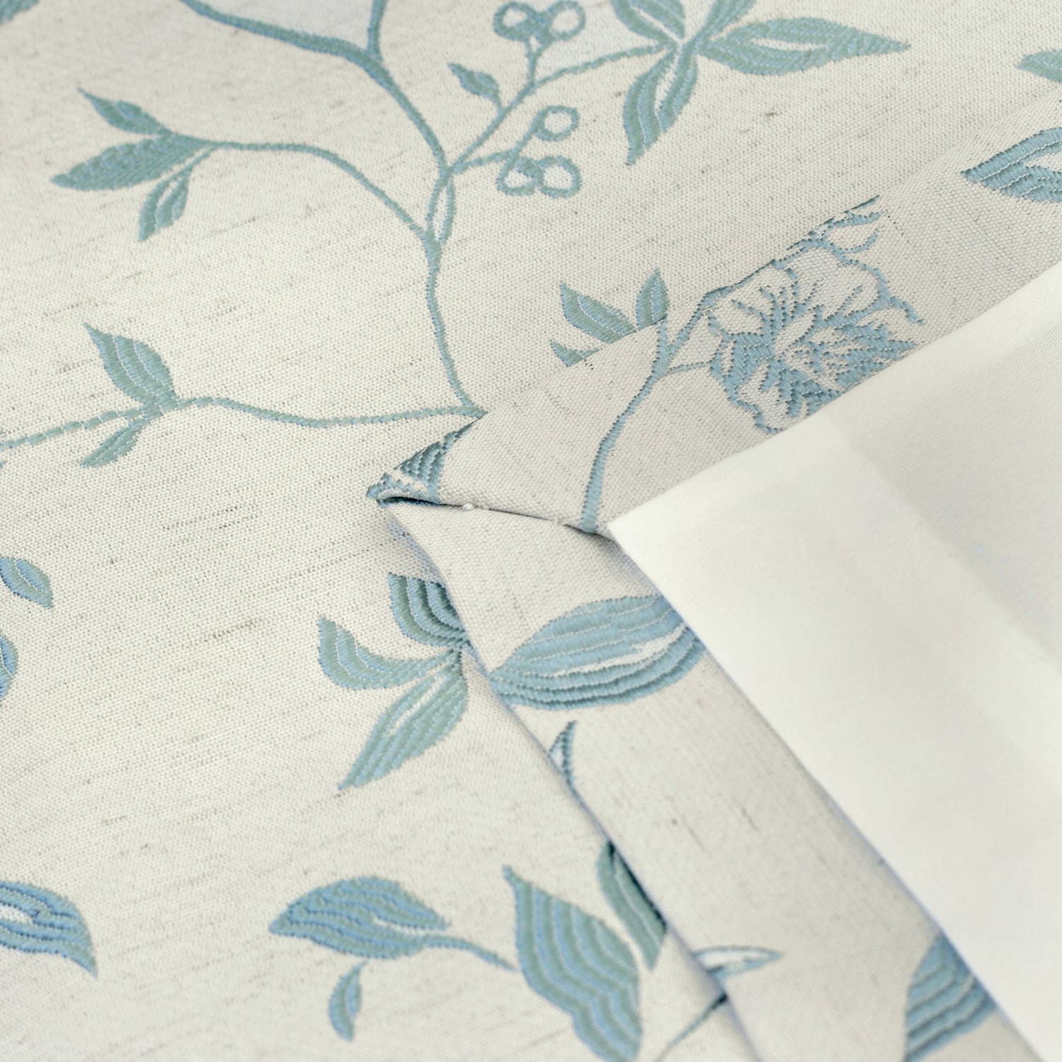 Bird Trail Jacquard Pencil Pleat Curtains Beige Thermal Light Filtering - Bird Trail Pencil Pleat Curtains In Duck Egg 4