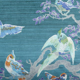 Laurence Llewelyn-Bowen Birdity Absurdity Blue Pink Cushion Cover 43cm x 43cm - Blue - Birdity Absurdity Cushion In Blue 43 X 43Cm 4