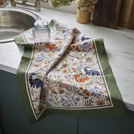 Ulster Weavers Blackthorn Floral Cotton Textiles Tea Towel - Blackthorn Cotton Tea Towel In Beige 2