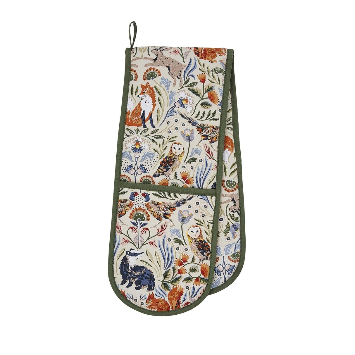 Ulster Weavers Blackthorn Floral Cotton Textiles Double Oven Glove - Blackthorn Double Oven Glove In Beige 2