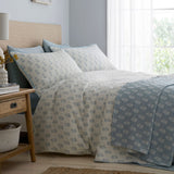 Decorative Block Floral Jacquard Bedspread Blue 235cm x 235cm - Block Floral Bedspread In Blue 235 X 235Cm 3