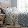 Decorative Block Floral Blue Jacquard Duvet Cover Set