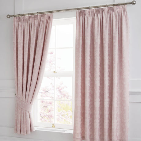 Blossom Jacquard Pencil Pleat Curtains Light Filtering Polycotton