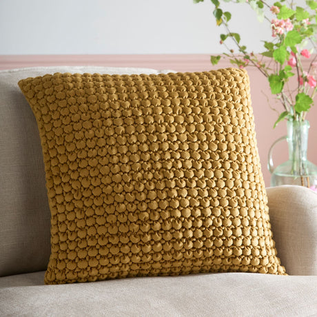 Bobble Textured Filled Cushion / Cover 55 x 55cm 22" x 22" - Ochre