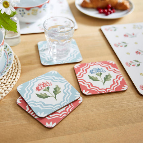 Ulster Weavers Boho Floral Coasters 4 Pack - Boho Floral Coasters 4 Pack In Multicolour 2