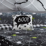 Boo! Halloween Orange Cushion Cover 43cm x 43cm - Black