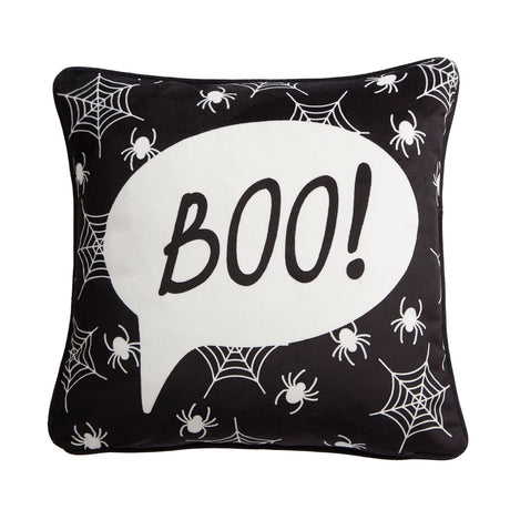 Boo! Halloween Orange Cushion Cover 43cm x 43cm - Black - Boo Halloween Cushion In Black 43 X 43Cm 2