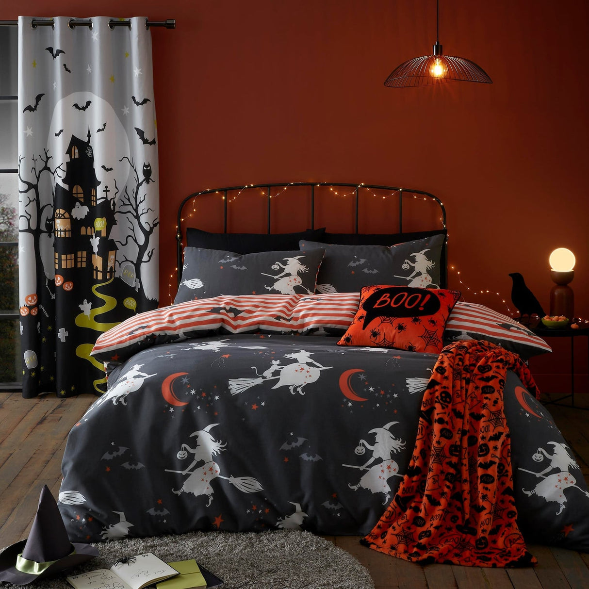 Boo! Halloween Orange Cushion Cover 43cm x 43cm - Orange - Boo Halloween Cushion In Orange 43 X 43Cm 5