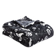 Boo! Halloween Orange Fleece Throw – Black – 120cm x 150cm