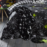 Boo! Halloween Orange Fleece Throw – Black – 120cm x 150cm - Boo Halloween Throw In Black 120 X 150Cm 2