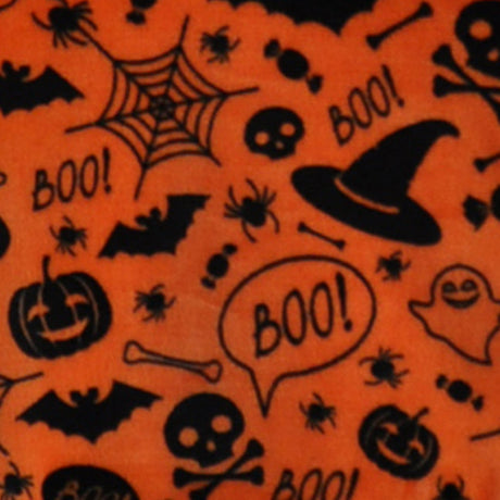 Boo! Halloween Orange Fleece Throw – Orange – 120cm x 150cm - Boo Halloween Throw In Orange 120 X 150Cm 3