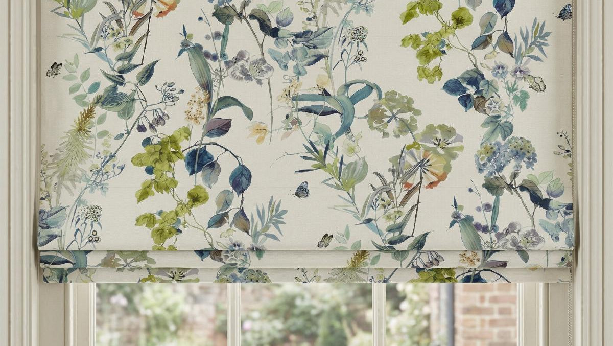Bougainvillea Made to Measure Roman Blind Waterfall