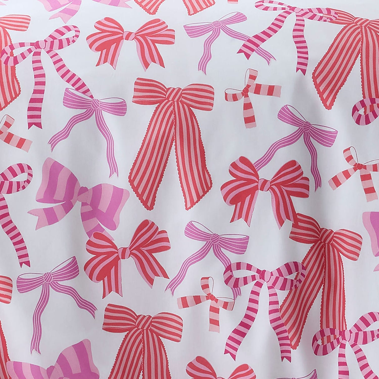 Bow and Stripes Microfibre Duvet Cover Set - Pink - Bow And Stripes Duvet Cover Set In Pink 3