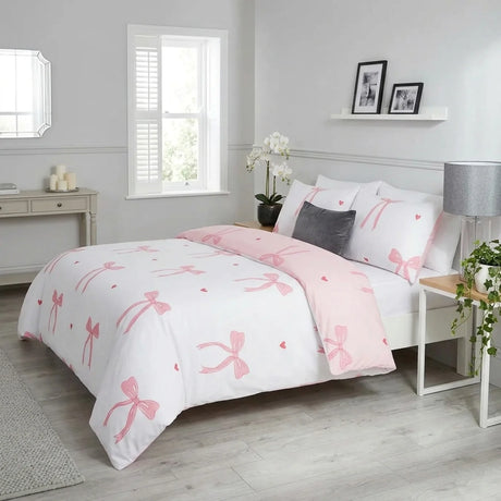 Bows Pink Duvet Cover Bedding Set-1