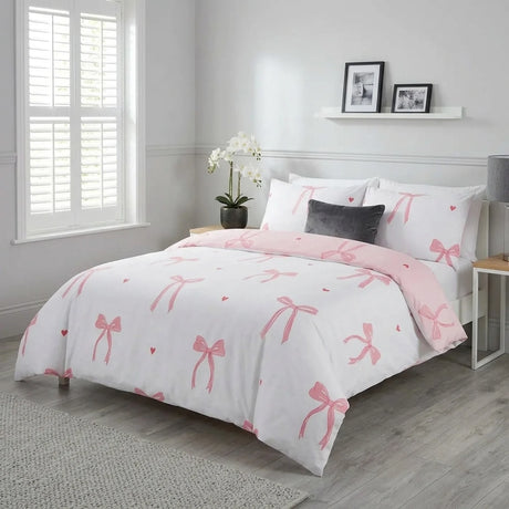 Bows Pink Duvet Cover Bedding Set-2