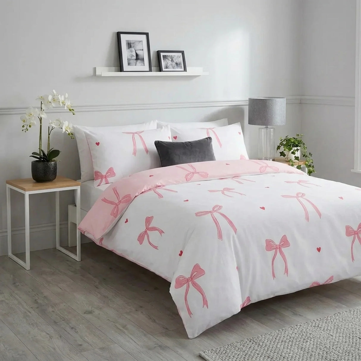 Bows Pink Duvet Cover Bedding Set-3