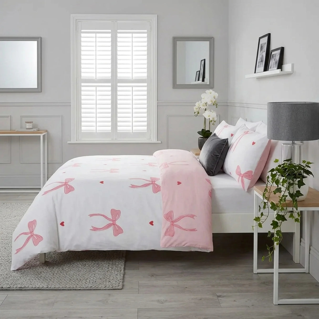 Bows Pink Duvet Cover Bedding Set-6