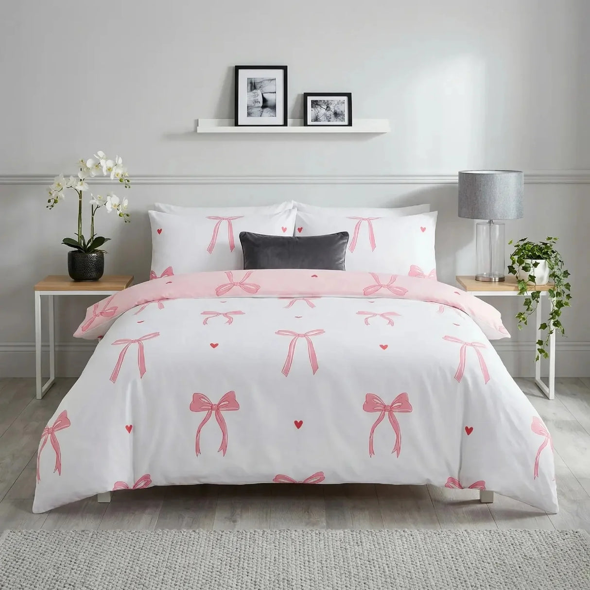 Bows Pink Duvet Cover Bedding Set-8