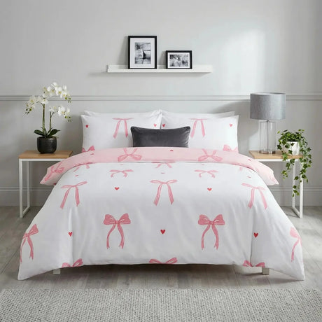 Bows Pink Duvet Cover Bedding Set-8