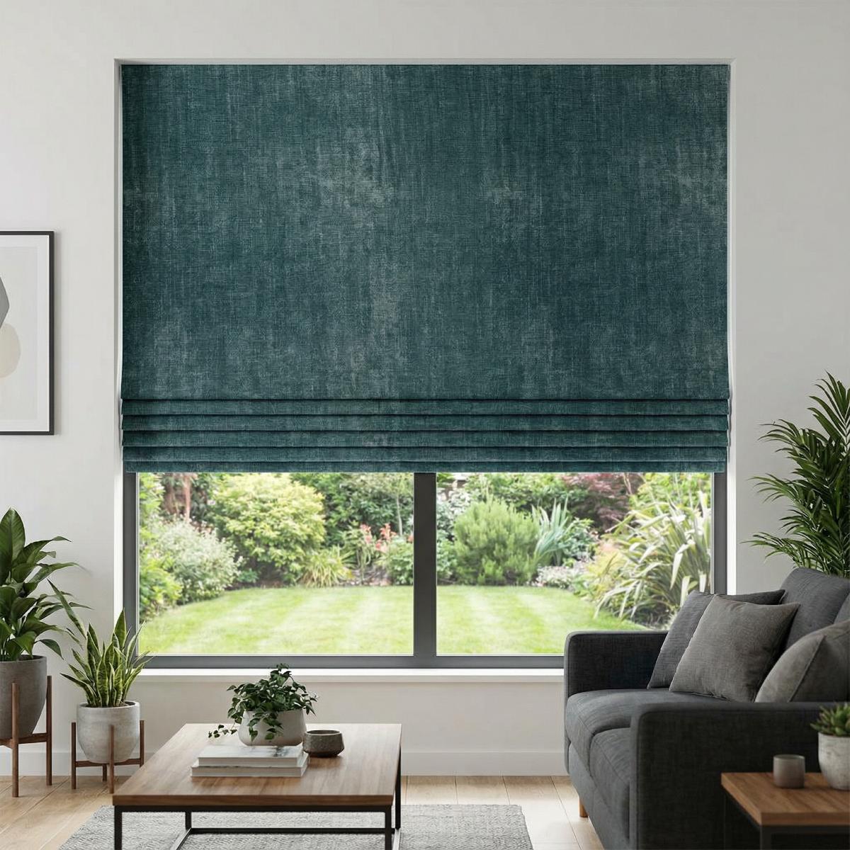 Braga Made to Measure Roman Blind Aqua