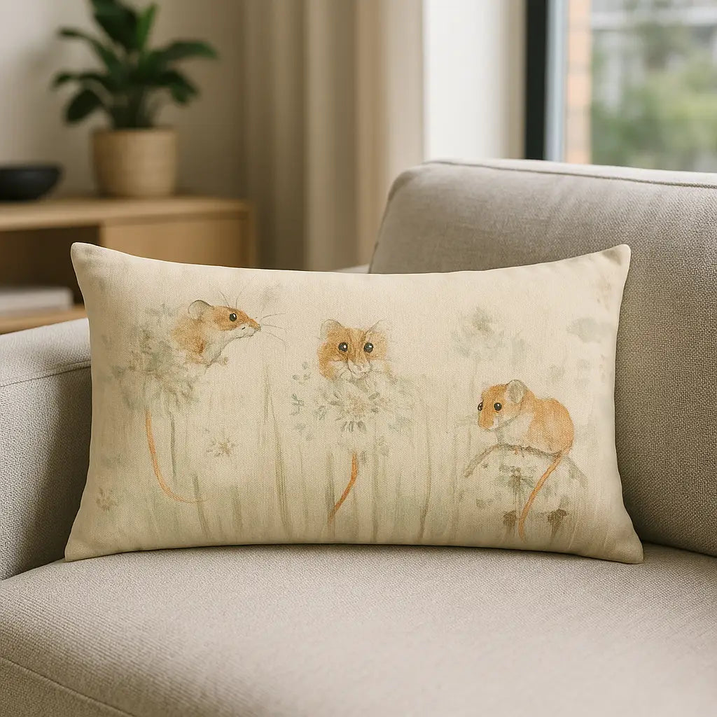 Bramble Cushion Cover / Filled Cushion 12" x 20" (30cm x 50cm) - Mice