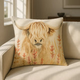 Bramble Cushion Cover / Filled Cushion 17" x 17" (43cm x 43cm) - Highland Cow