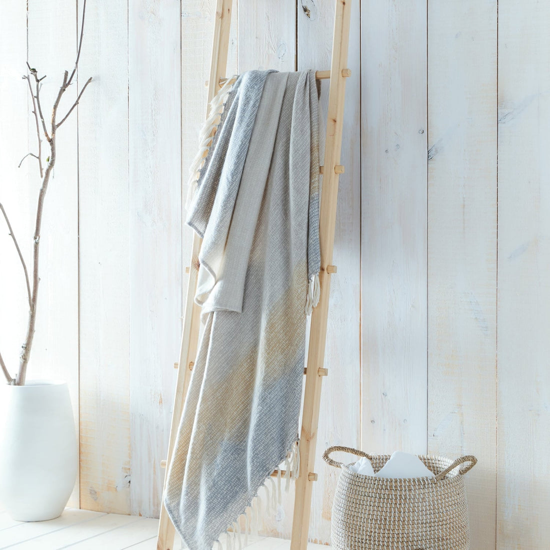 Bretton Eco Friendly Recycled Polyester Soft Ochre Throw Blanket 130cm x 180cm