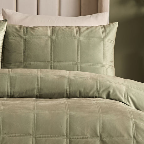 Brighton Square Geometric Duvet Cover Set - Green - Brighton Square Duvet Cover Set In Green 2