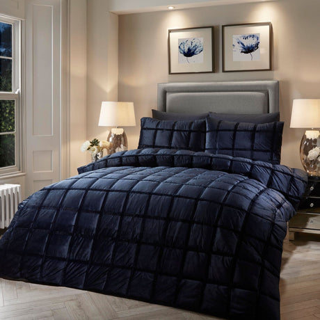 Brighton Square Geometric Duvet Cover Set - Navy