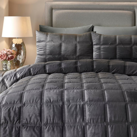 Brighton Square Geometric Duvet Cover Set - Slate - Brighton Square Duvet Cover Set In Slate 2