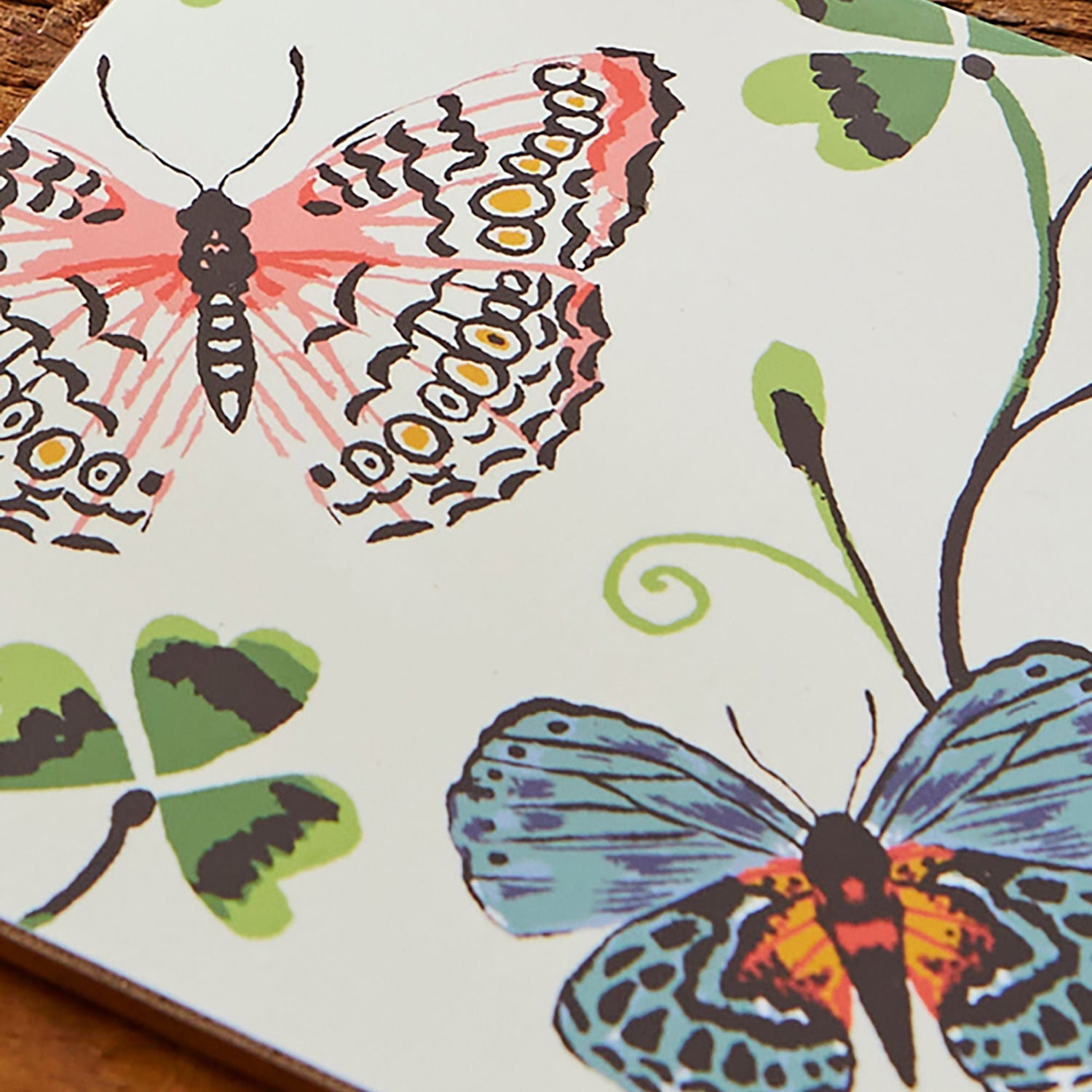 Ulster Weavers Butterfly Grove Floral Coasters 4 Pack - Butterfly Grove Coasters 4 Pack In Blue 5