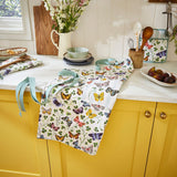Ulster Weavers Butterfly Grove Floral Cotton Apron - Butterfly Grove Cotton Apron In Blue 2
