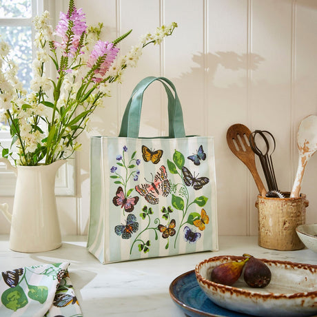 Ulster Weavers Butterfly Grove Floral Small Shoulder Bag - Butterfly Grove Pvc Bag Small In Blue 2
