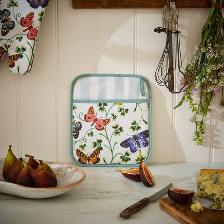 Ulster Weavers Butterfly Grove Floral Pot Mitt - Butterfly Grove Pot Mitt In Blue 2