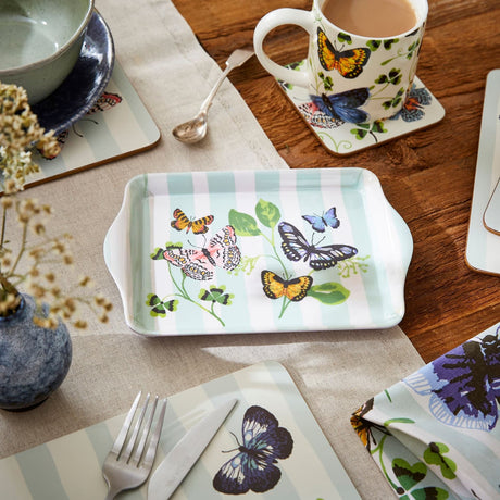 Ulster Weavers Butterfly Grove Floral Scatter Tray - Butterfly Grove Scatter Tray In Blue 2