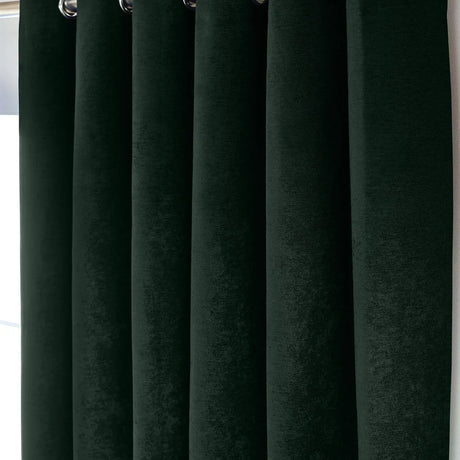 Alan Symonds Chenille Blackout Eyelet Ring Top Curtains in Green - Image 5