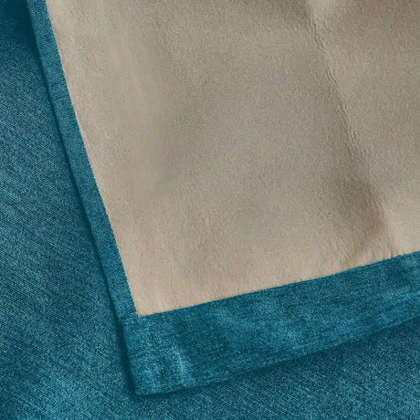 Alan Symonds Chenille Blackout Eyelet Ring Top Curtains in Teal - Image 3