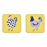 Chick Chicken Coasters 4 Pack in Yellow